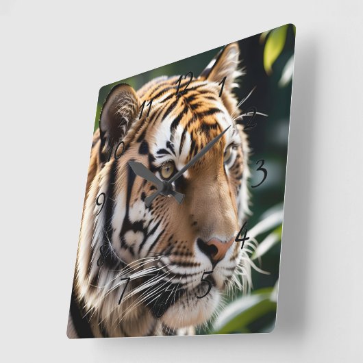 タイガー顔 スクエア壁時計 (傾斜)