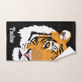 タイガー顔 パーソナライズされた ハンドタオル (ハンドタオル)