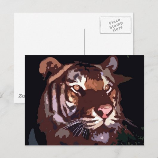 タイガー顔 ポストカード (正面/裏面)
