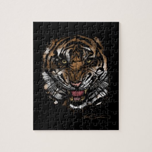 タイガー顔(署名デザイン) ジグソーパズル (縦)