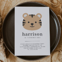タイガー顔-誕生日招待状