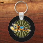 タイガー飛んでいるキーチェーン キーホルダー (正面)