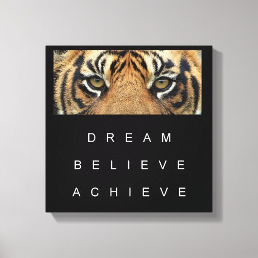 タイガー・アイズ達成やる気を起こさせる引用文 キャンバスプリント (正面)