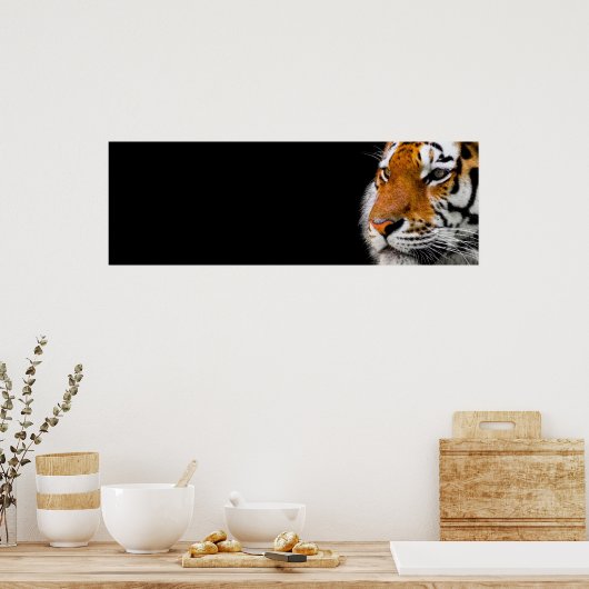 タイガー・アイズ野生動物アート勇気リーダーシップ ポスター (キッチン)