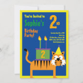 タイガー·アニマル·キッドバースデーパーティ招待状 招待状 (正面)