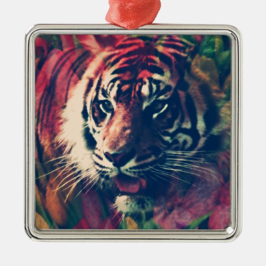 タイガー・イン・ザ・フローラ・フィールド メタルオーナメント (正面)