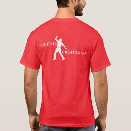 タイガー・ウッズMAGAはトラを素晴らしく再度させます Tシャツ (裏面)
