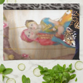 タイガー&カップルアートプリント キッチンタオル (折り畳み)