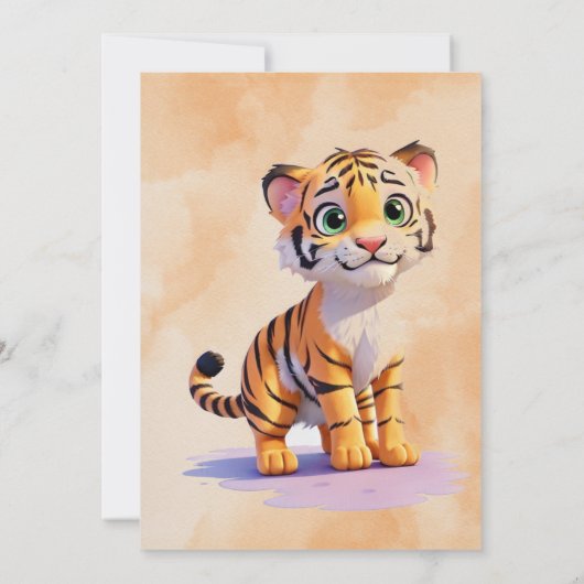 タイガー・カブをテーマにした赤ちゃんシャワー招待状 招待状 (裏面)