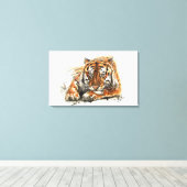 タイガー キャンバスプリント (インサイチュ (ウッドフロア))
