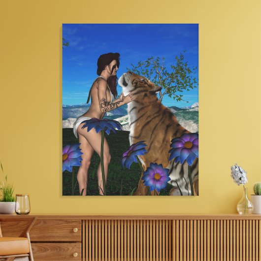 タイガー キャンバスプリント (インサイチュ (リビング))