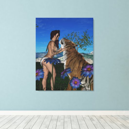 タイガー キャンバスプリント (インサイチュ (ウッドフロア))