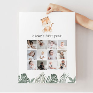 タイガー・グリーンリー1st誕生日フォトコラージュ ポスター