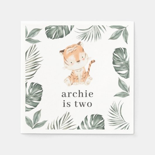 タイガー・グリーン スタンダードカクテルナプキン (正面)