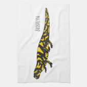 タイガー・サラマンダー漫画イラストレーション キッチンタオル (縦)