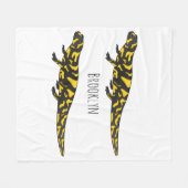 タイガー・サラマンダー漫画イラストレーション フリースブランケット (正面(横))