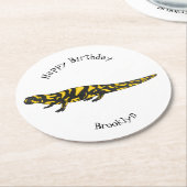 タイガー・サラマンダー漫画イラストレーション ラウンドペーパーコースター (アングル)