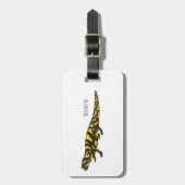 タイガー・サラマンダー漫画イラストレーション ラゲッジタグ (正面縦)