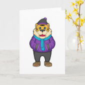 タイガー スカーフ ビーニー カード (黄色い花)