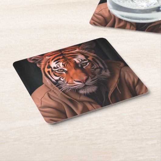 タイガー スクエアペーパーコースター (アングル)