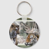 タイガー、ゼブラ、キリン、恋人への贈り物 キーホルダー (正面)