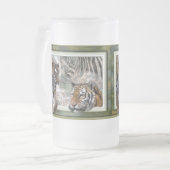 タイガー、ゼブラ、キリン、恋人への贈り物 フロストグラスビールジョッキ (正面左)