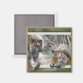 タイガー、ゼブラ、キリン、恋人への贈り物 マグネット (正面/裏面)