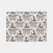 タイガー、タイガー顔、2022年のシンボル フリースブランケット (正面(横))