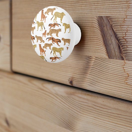 タイガー、チーター、ヒョウ セラミックノブ