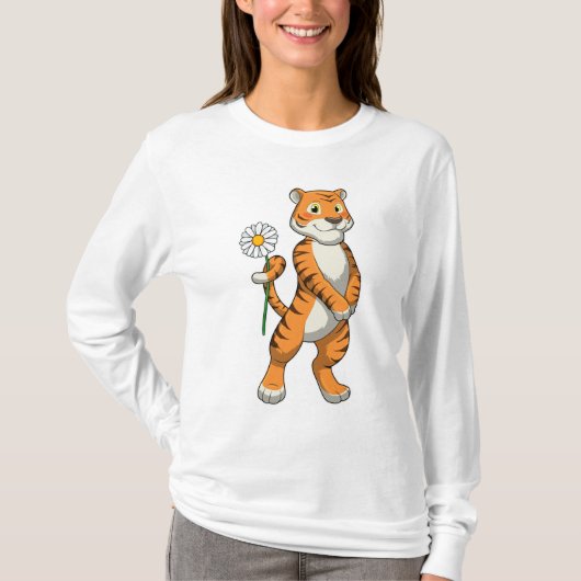 タイガー(デイジー花) Tシャツ (正面)
