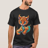 『タイガー・ドラゴン融合:神秘的なハイブリッド獣』 Tシャツ (正面)