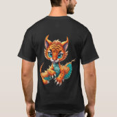 『タイガー・ドラゴン融合:神秘的なハイブリッド獣』 Tシャツ (裏面)