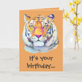 タイガー・バースデー・パーティー カード (黄色い花)