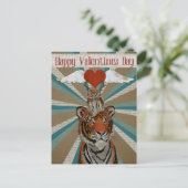 タイガー&フクロウのバレンタインデーのはがき シーズンポストカード (スタンド正面)