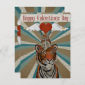 タイガー&フクロウのバレンタインデーのはがき シーズンポストカード (正面/裏面)