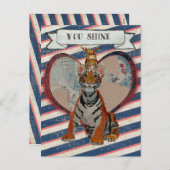 タイガー&フクロウのバレンタインデーのはがき シーズンポストカード (正面/裏面)