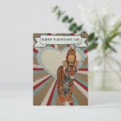 タイガー&フクロウのバレンタインデーのはがき シーズンポストカード (スタンド正面)