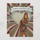 タイガー&フクロウのバレンタインデーのはがき シーズンポストカード (正面/裏面)