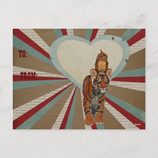 タイガー&フクロウのバレンタインデーのはがき シーズンポストカード (裏面)