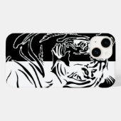 タイガー ブラック ホワイト Case-Mate iPhoneケース (裏面 (横))