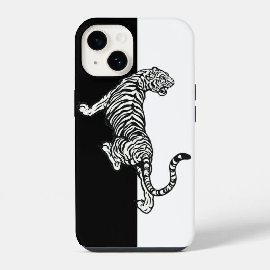 タイガー ブラック ホワイト iPhoneケース (裏面)