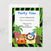 タイガー&ライオン誕生日招待状 招待状 (正面/裏面)