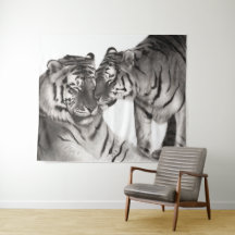 タイガー ラブ アート - 手描きの野生動物インテリア デコレーション