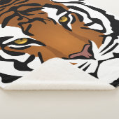 タイガー、ワイルドキャットオンブラック シェルパブランケット (3/4)