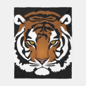 タイガー、ワイルドキャットオンブラック フリースブランケット (正面)