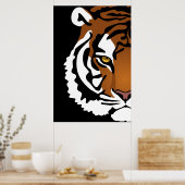 タイガー、ワイルドキャットオンブラック ポスター (キッチン)