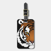 タイガー、ワイルドキャットオンブラック ラゲッジタグ (正面縦)