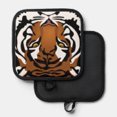 タイガー、ワイルドキャットオンブラック 鍋敷き (正面/裏面)
