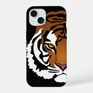 タイガー、ワイルドキャットオンブラック iPhone 15ケース