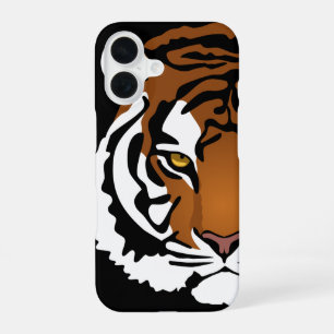 タイガー、ワイルドキャットオンブラック iPhone 16ケース